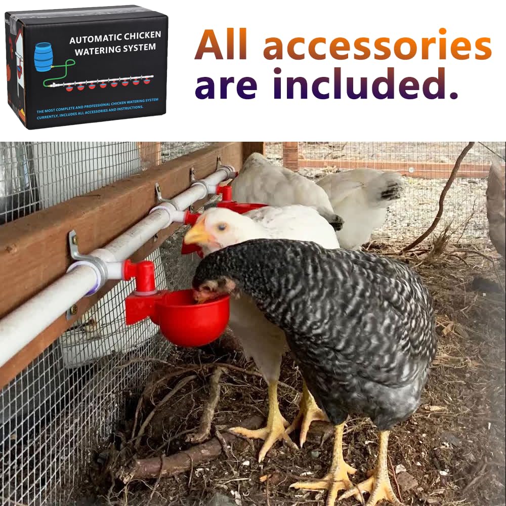 Automatic Chicken Watering System with Hose Connector Kit Y59926