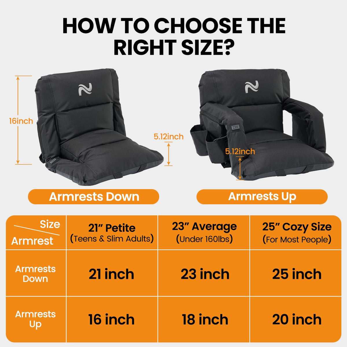 2 Pack Extra Thick Heated Stadium Seats E294742