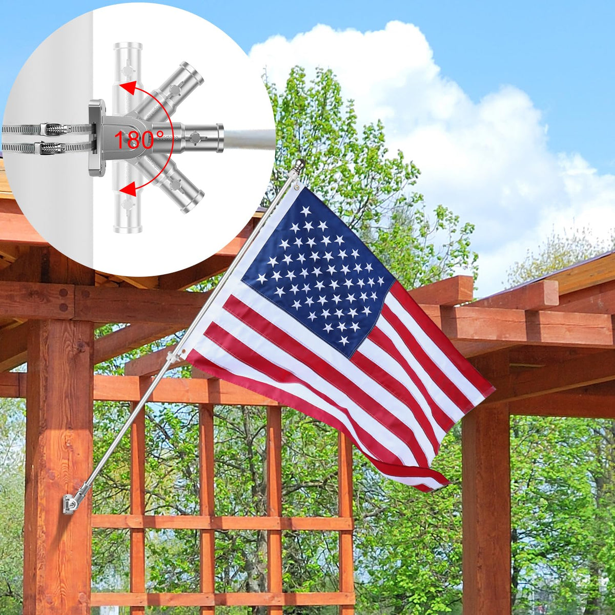 Heavy Duty Stainless Steel Flag Pole Kit B909