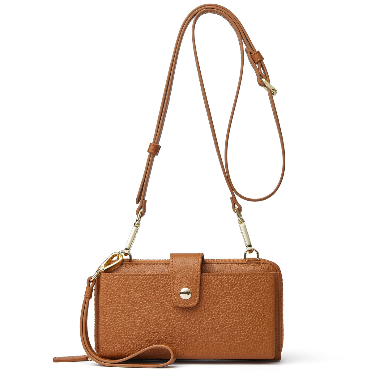 Small Leather Crossbody Wristlet Wallet and Phone Purse H9943