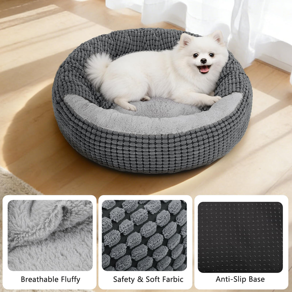 Small Dog Bed with Attached Blanket, 23inch J396