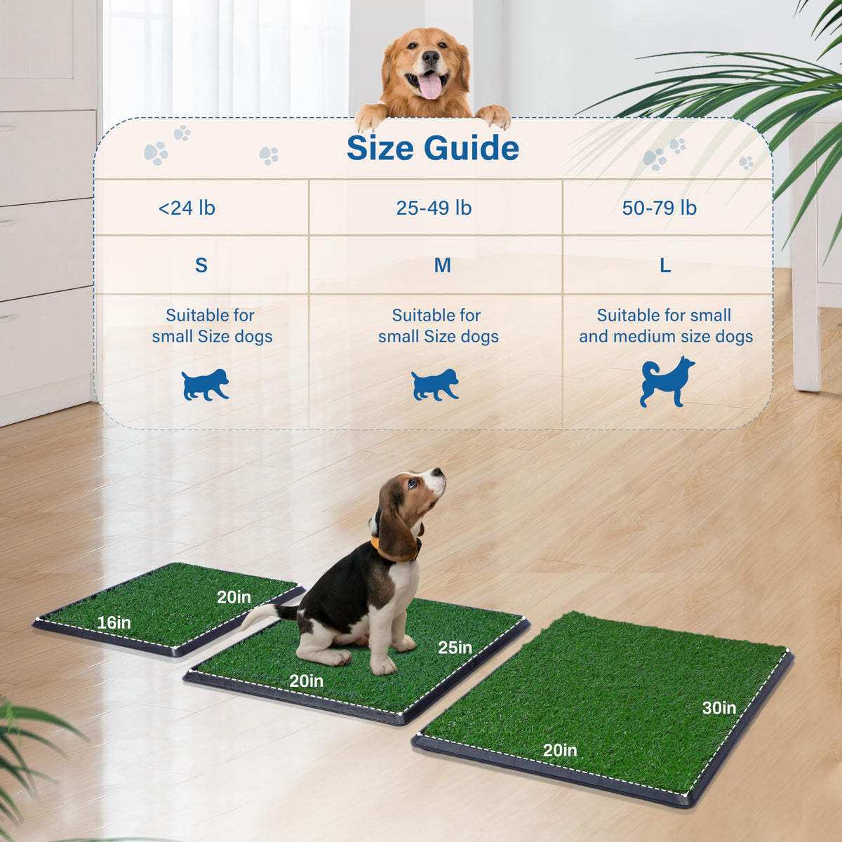 Artificial Dog Grass Pad with Tray 16x20 inches E936