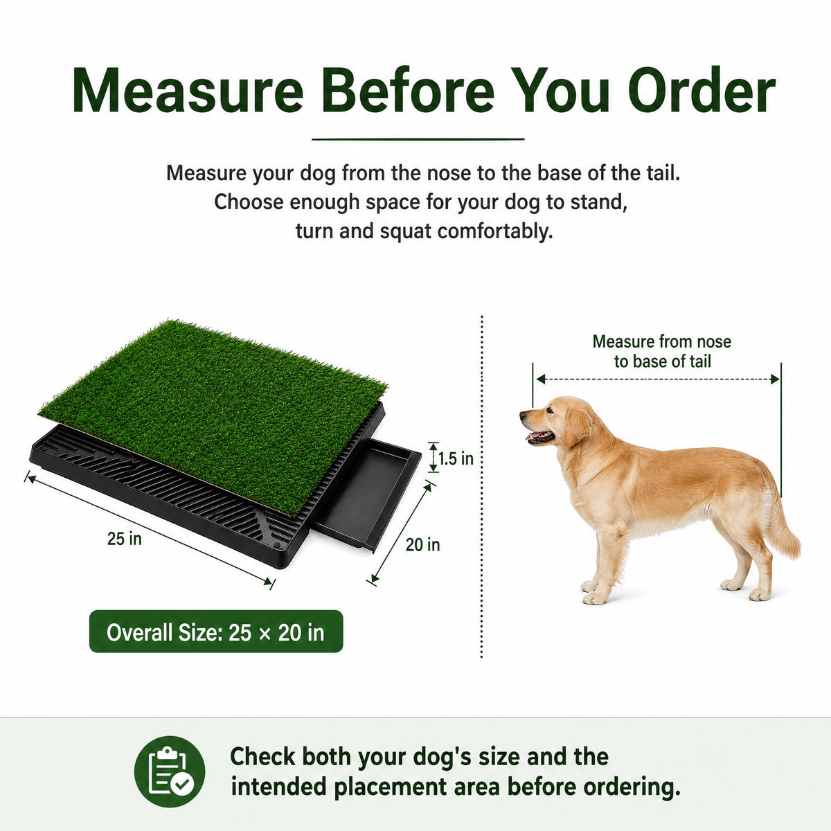 25 x 20 in Dog Grass Pad with Tray V45663