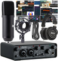2x2 USB Audio Interface Recording Bundle with Condenser Mic, Headphones, Shockmount, XLR Cable N43028