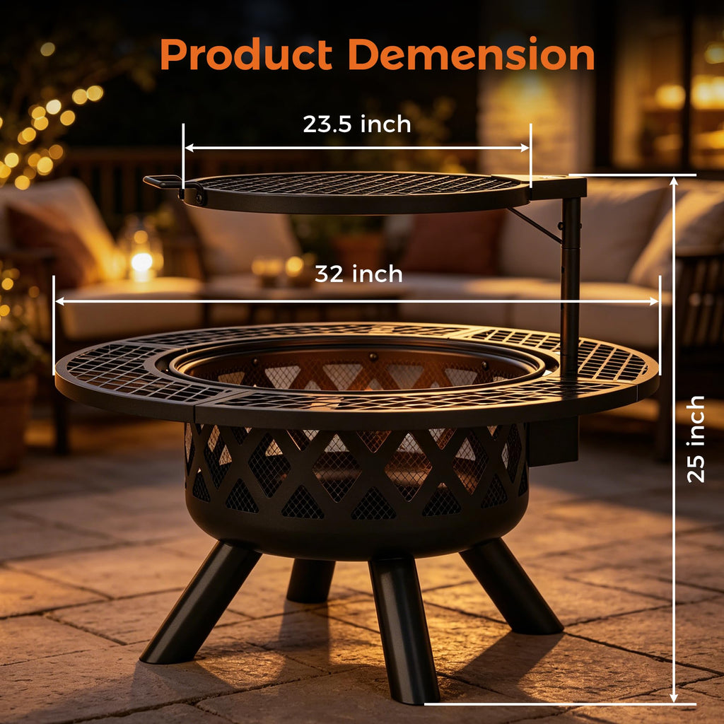 32 Inch Wood Burning Fire Pit G76501
