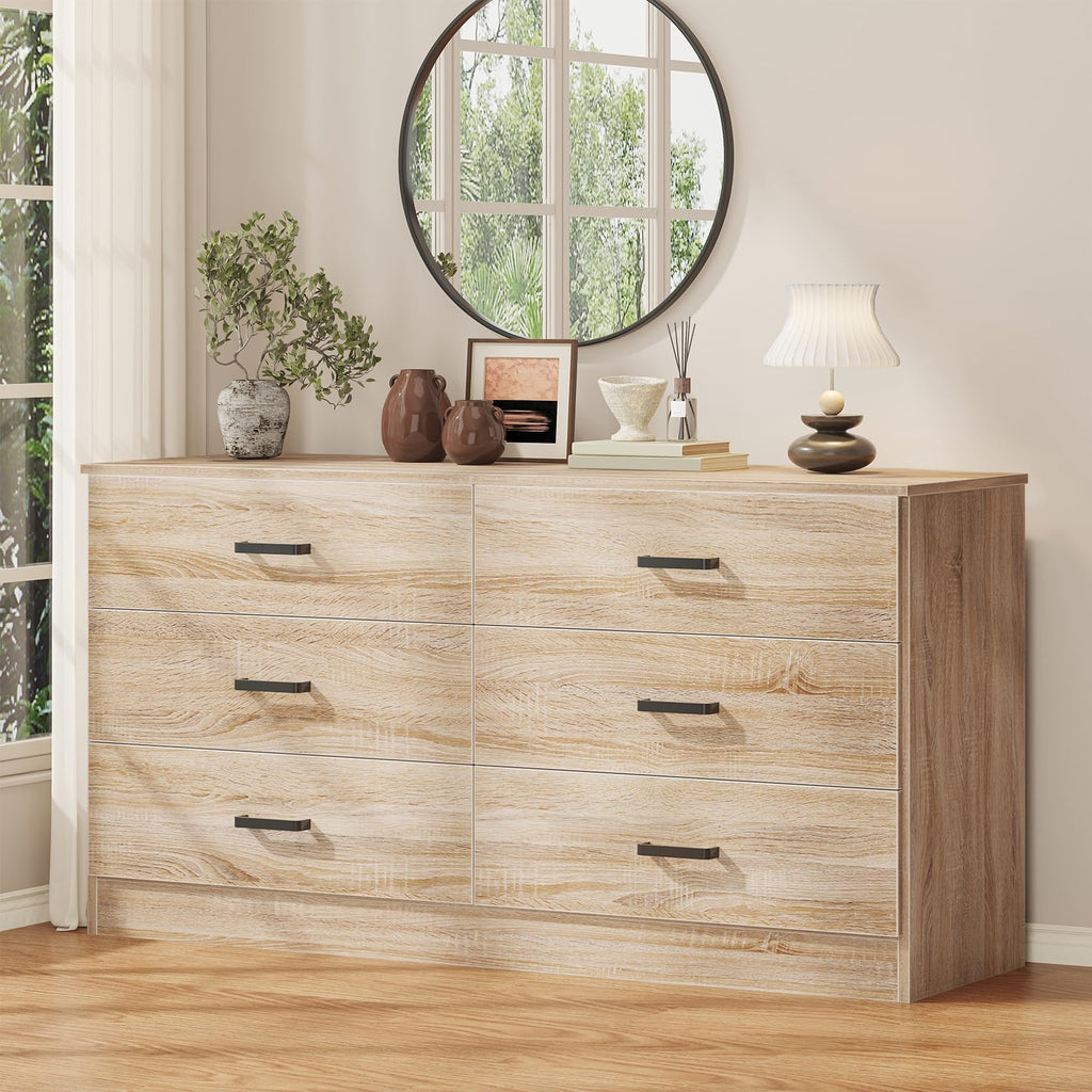 Light Oak 6 Drawer Dresser B1446