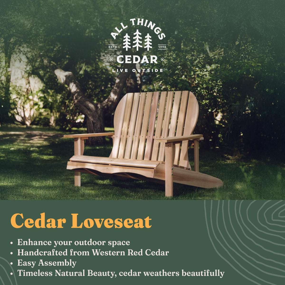 Adirondack Loveseat with Curved Armrests T549465