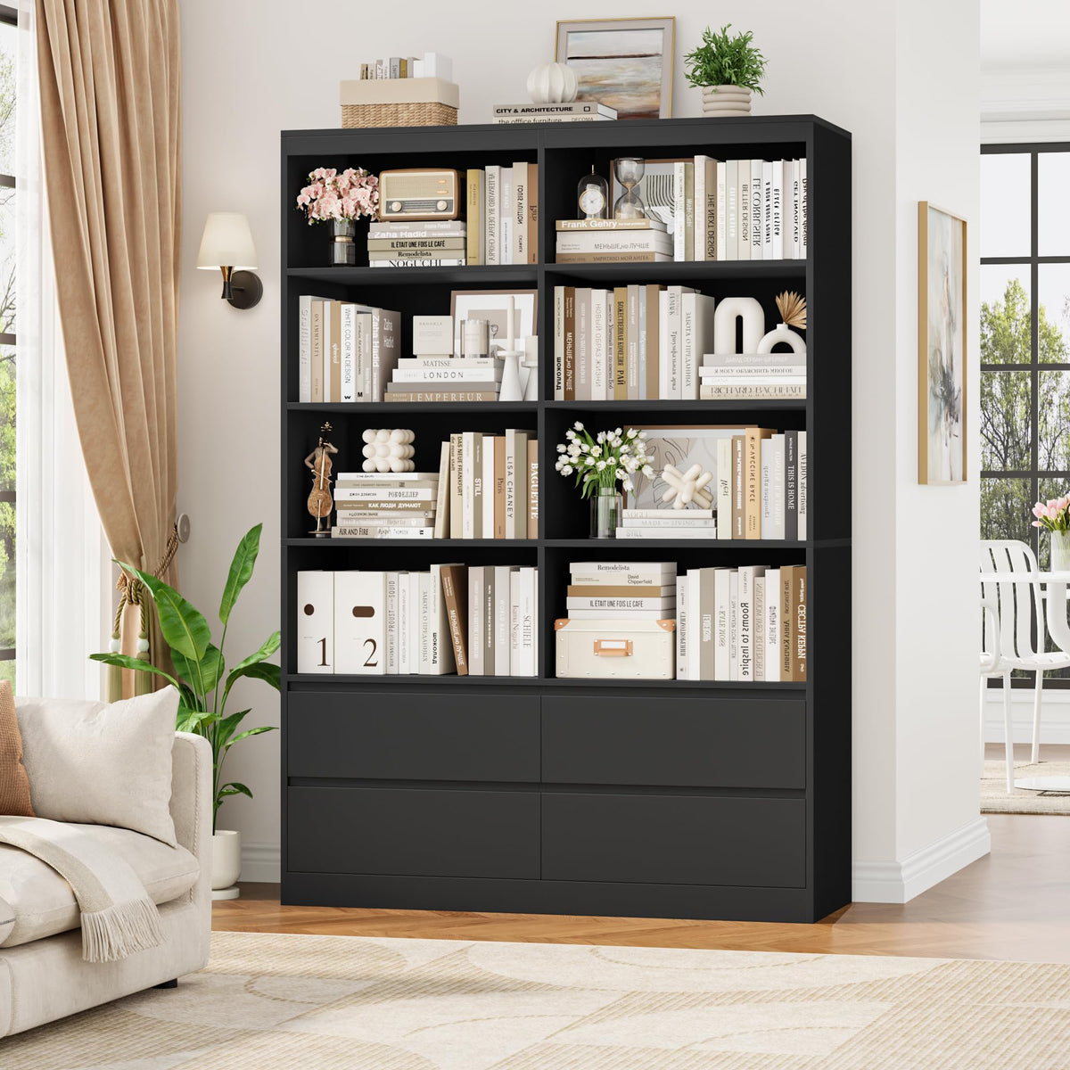 Black 4 Drawer Bookshelf F463589