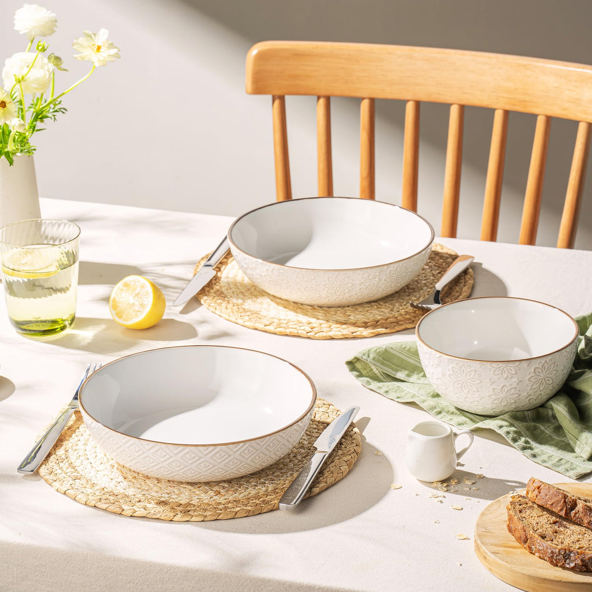 36 oz Set of 4 Ceramic Pasta Bowl Q397