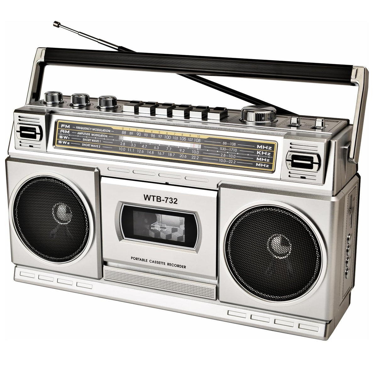 Portable Boombox with Cassette Player Recorder R575