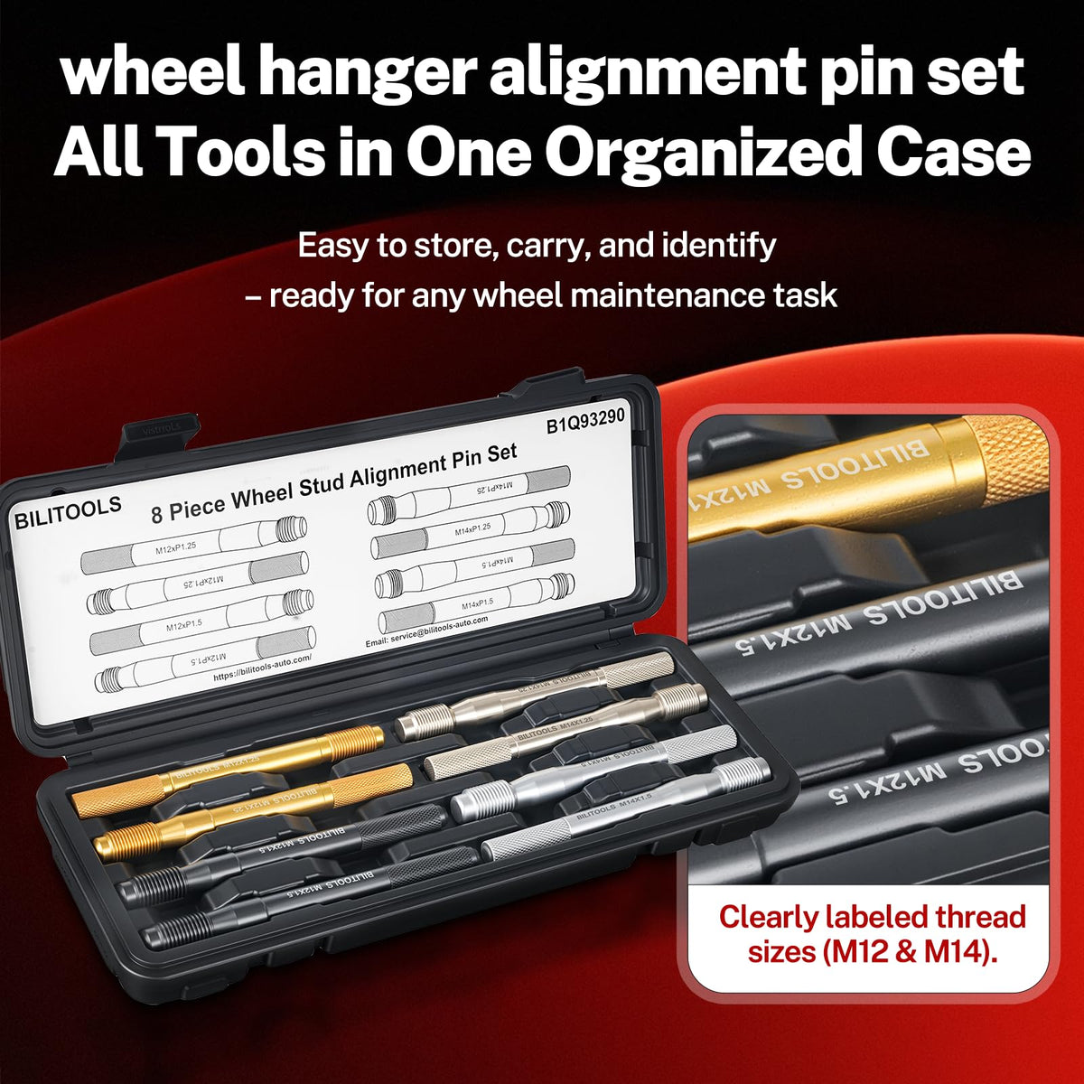 8 Piece Carbon Steel Wheel Hanger Alignment Pin Set D5463