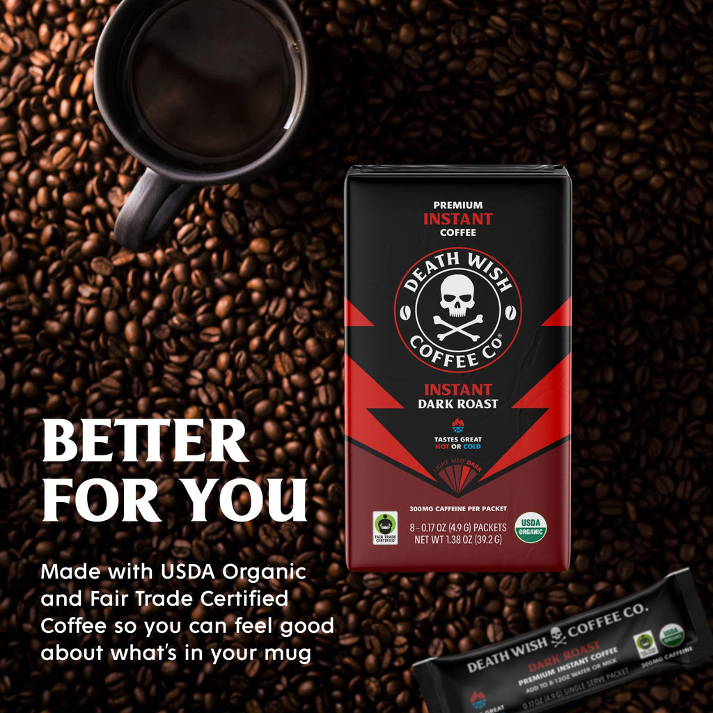 Instant Dark Roast Coffee Packets, 8 Count T99505