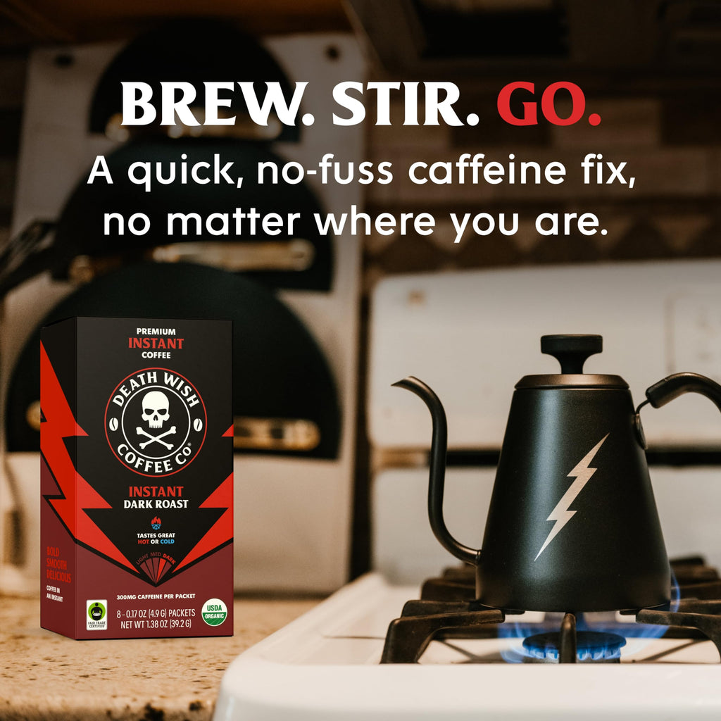 Instant Dark Roast Coffee Packets, 8 Count T99505
