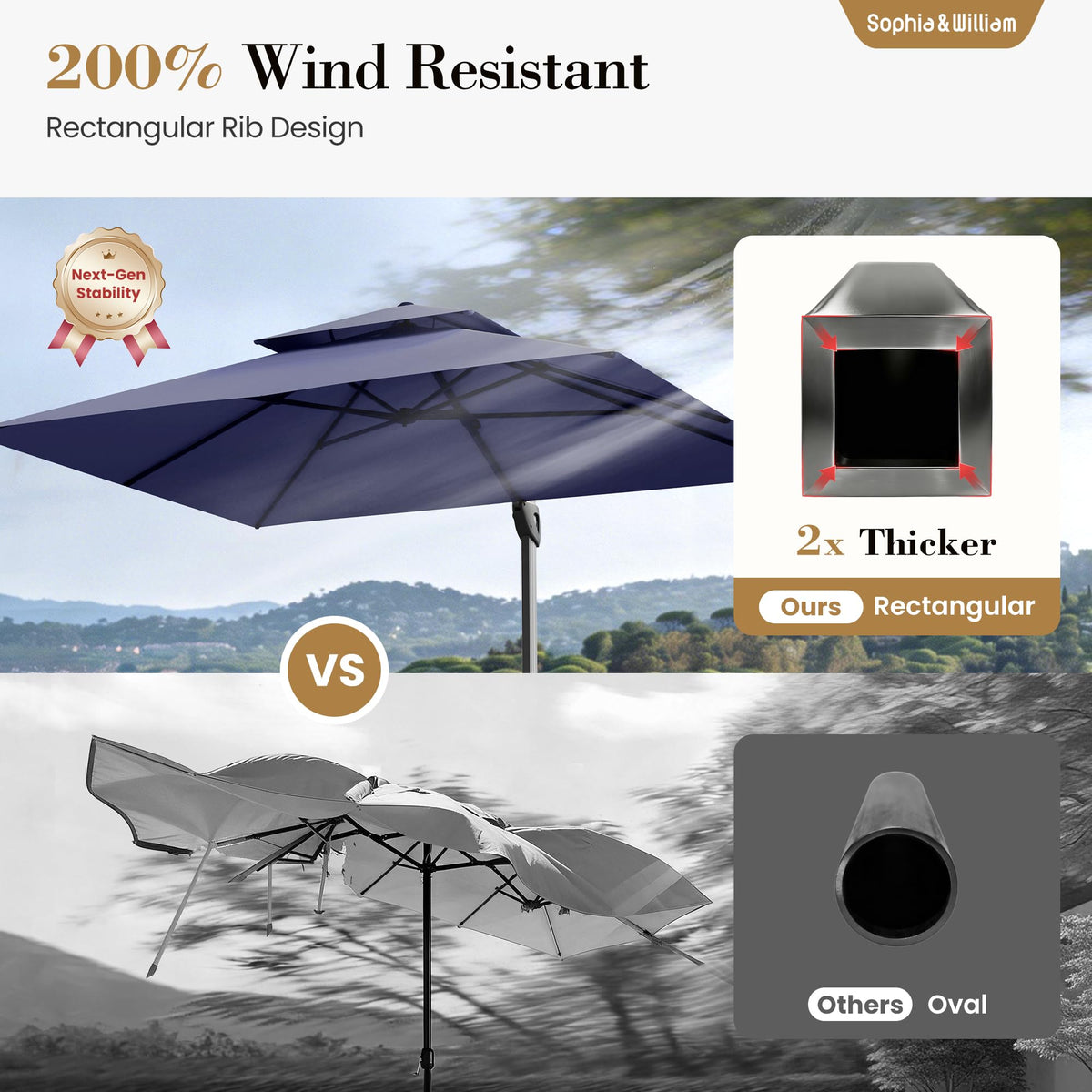 12ft Cantilever Patio Umbrella with Base G3485