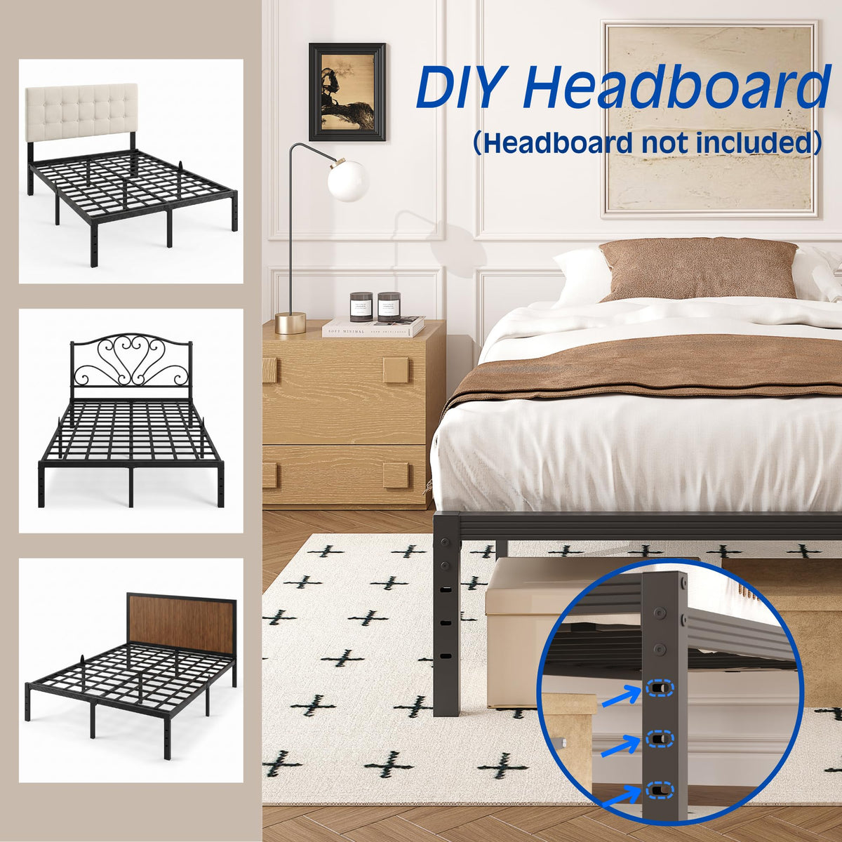 Queen Metal Platform Bed Frame D238924
