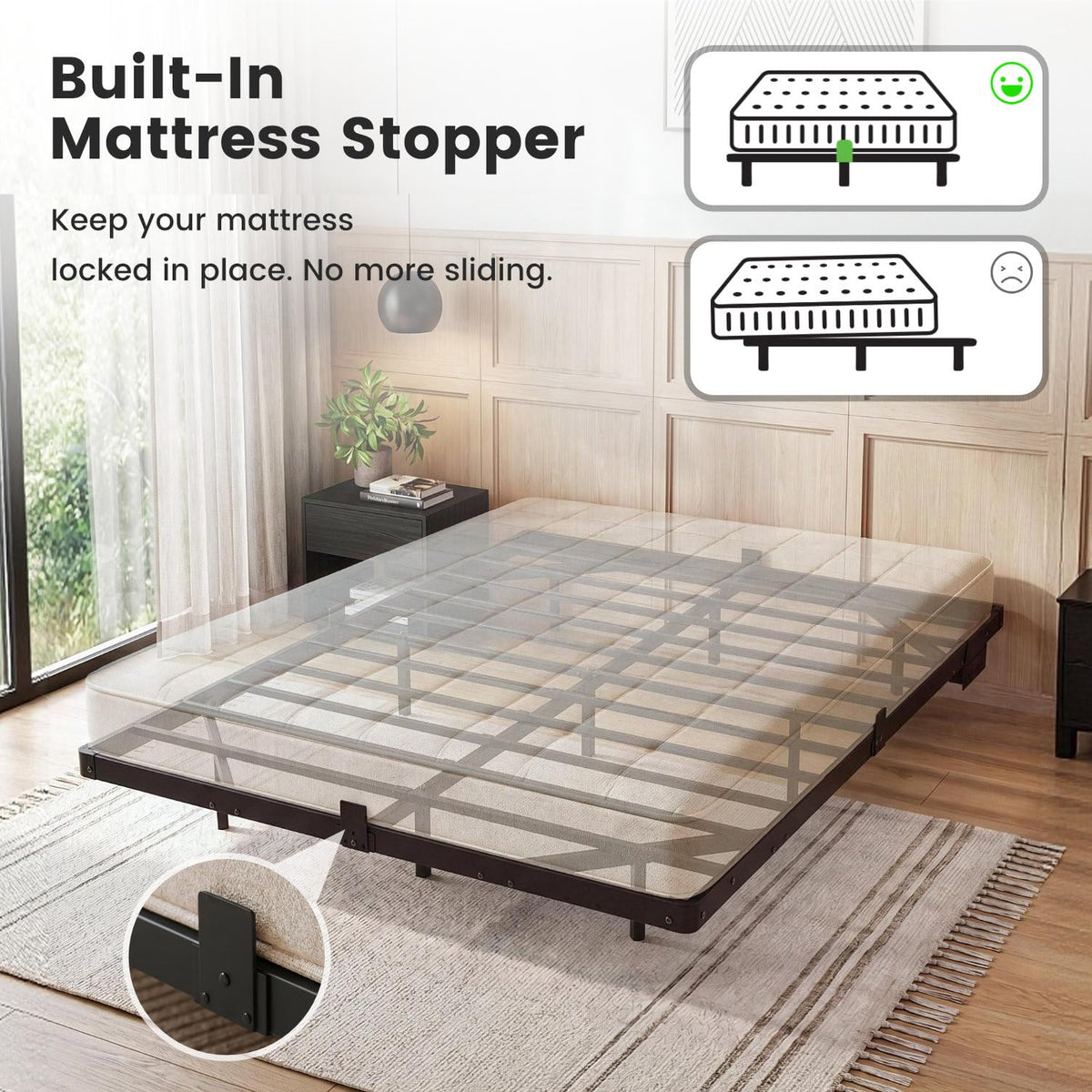 Full Floating Bed Frame with LED Lights X972