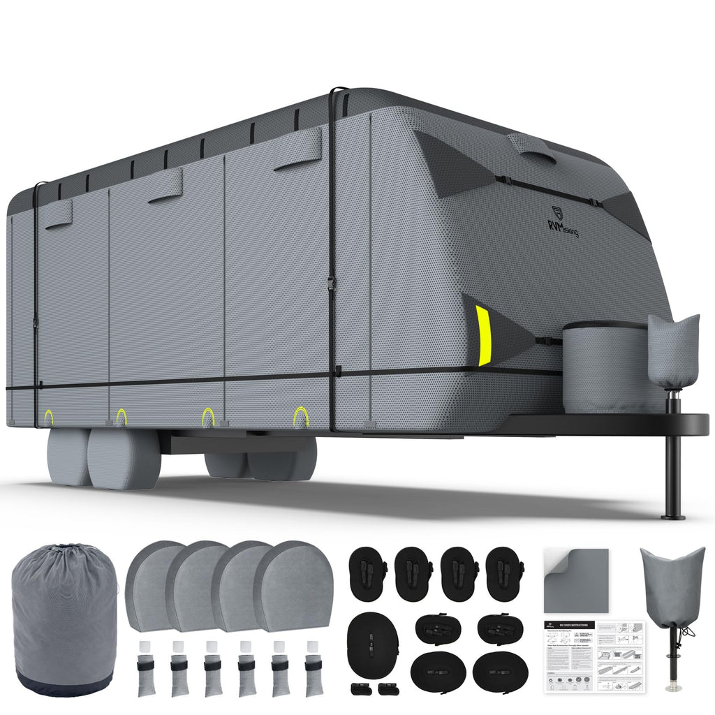 9-Layer Heavy Duty Waterproof Travel Trailer RV Cover O5325