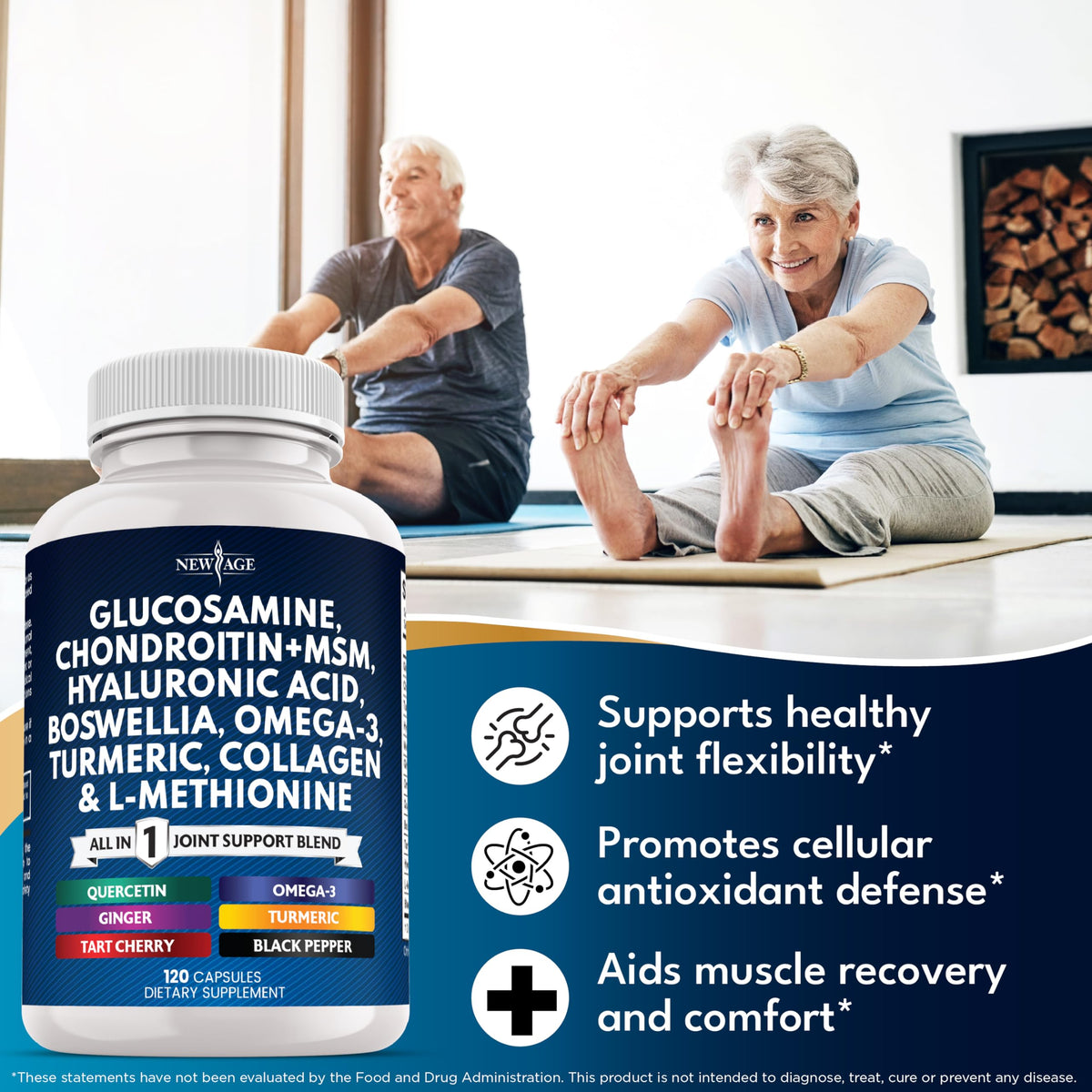 Glucosamine Chondroitin MSM Turmeric Collagen 240 Count E458
