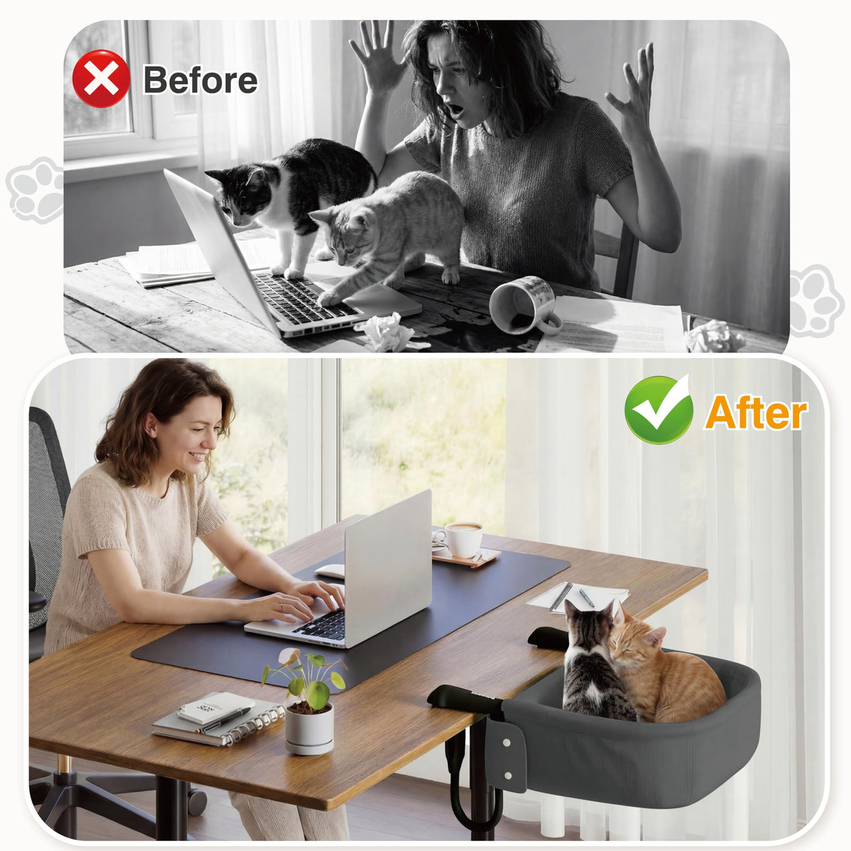 Cat Desk Bed for Large Cats 50lbs V757