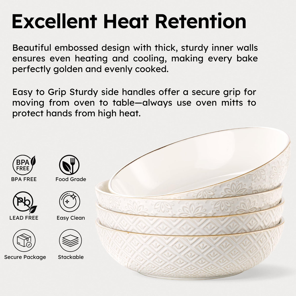 36 oz Set of 4 Ceramic Pasta Bowl Q397