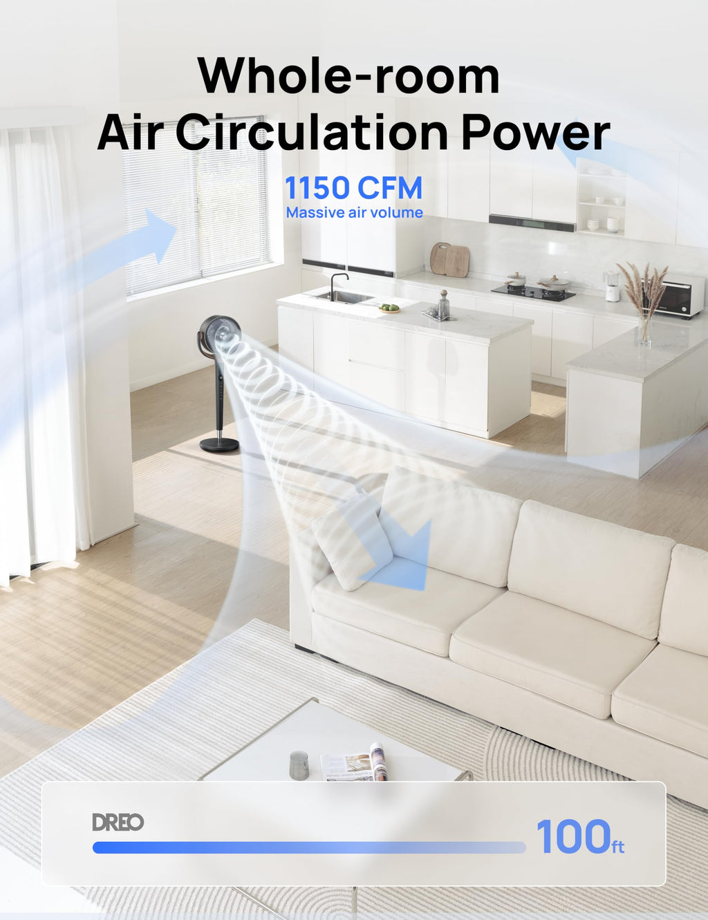 120° Oscillating Standing Fan, Quiet Floor Fan with DC Motor, 9 Speeds, 4 modes, 37-42" Adjustable Height, 9H Timer, Dark Gray S67199
