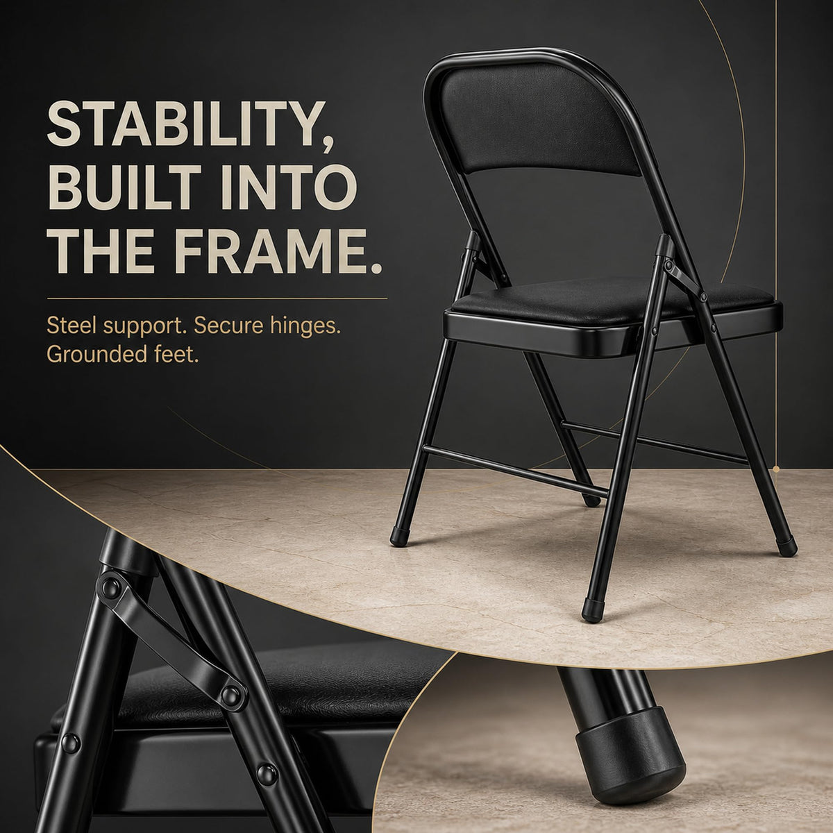 10 Pack Black Folding Chairs A80271
