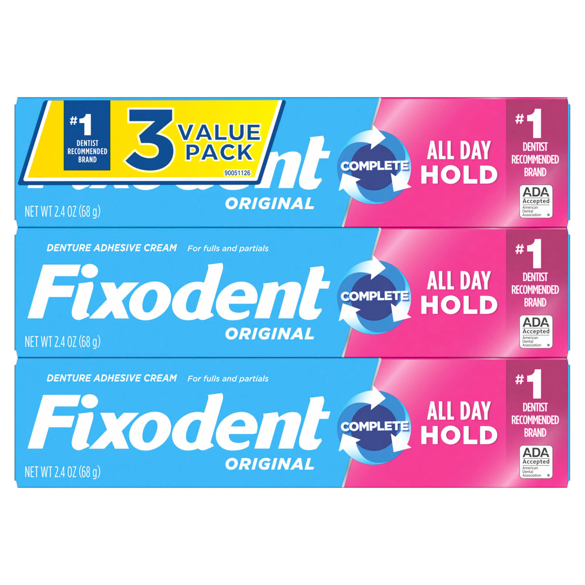 Denture Adhesive Cream 2.4 oz 3-Pack K64114