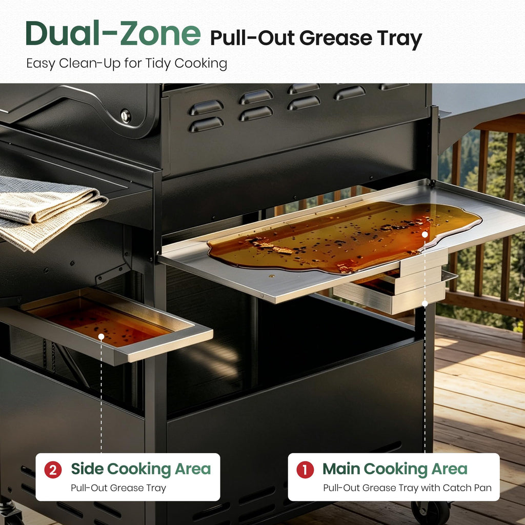 4 Burner Propane Gas Grill with Infrared Side Burner Y32089