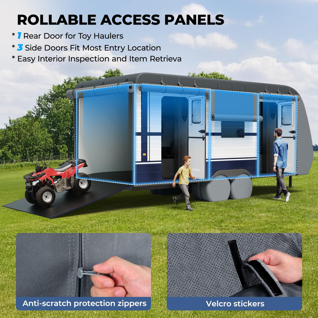 9-Layer Heavy Duty Waterproof Travel Trailer RV Cover O5325