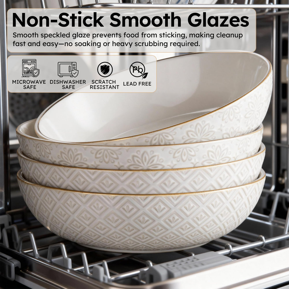 36 oz Set of 4 Ceramic Pasta Bowl Q397
