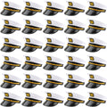 White Adjustable Captain Hats 30 Pack M620694