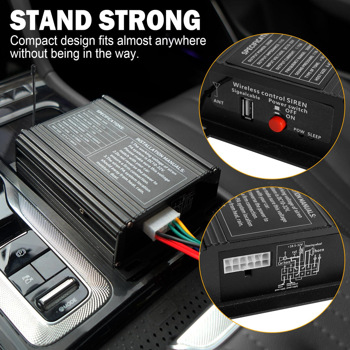200W Multi-Tone Emergency Car Siren Speaker PA System Kit K1703