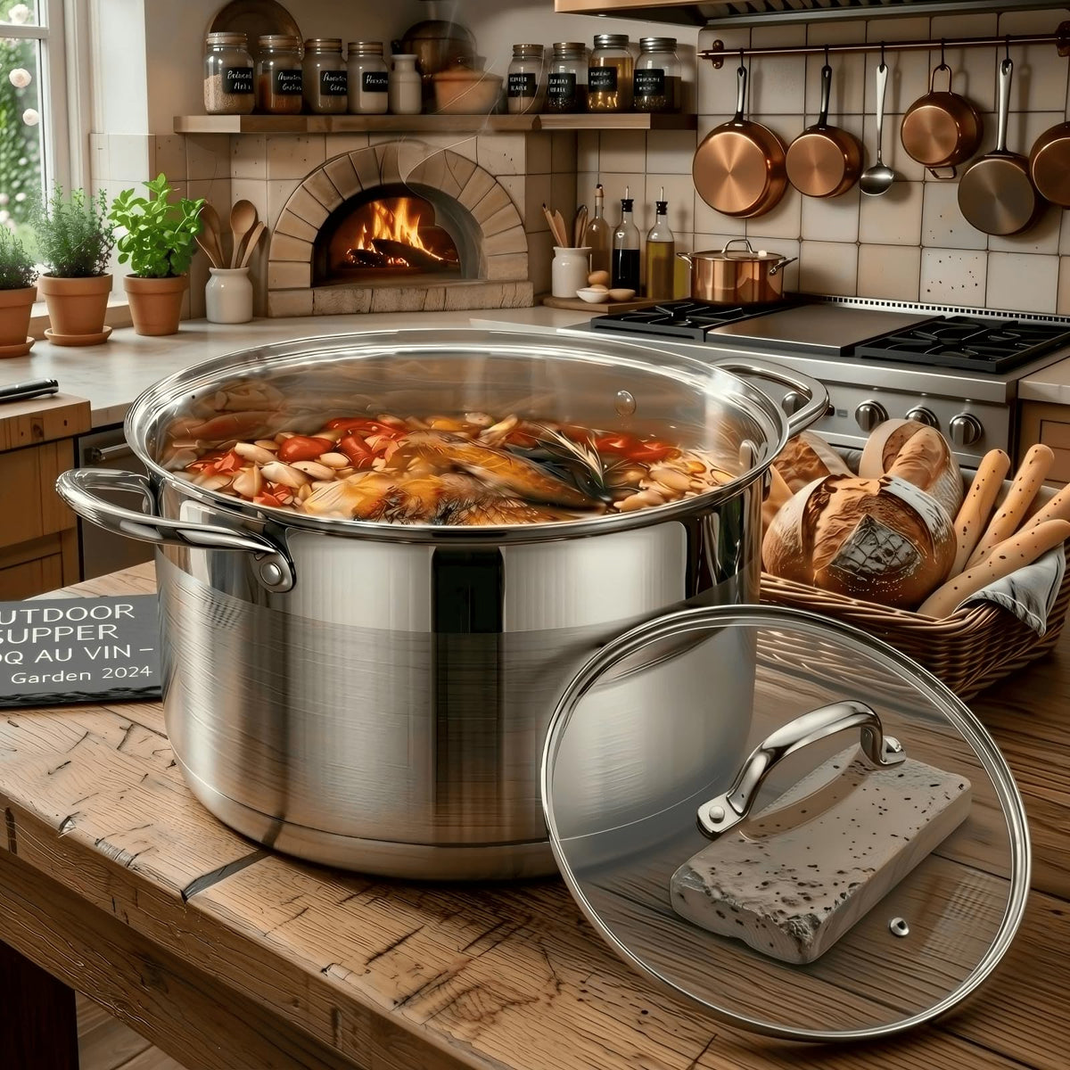 10 Quart Stainless Steel Stock Pot with Lid Q82711