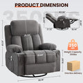 Swivel Rocker Recliner Chair with Massage and Heat X4089
