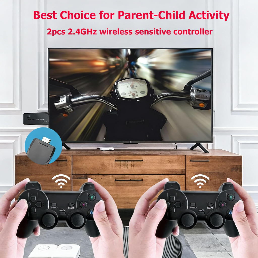 Wireless Retro Game Console 128G Plug & Play Video Game Stick with 2.4G Wireless Controller O976