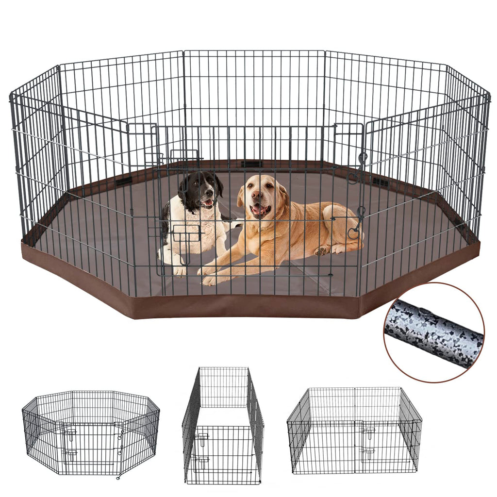 Foldable Metal Dog Playpen 8 Panels 36 Inch B813727