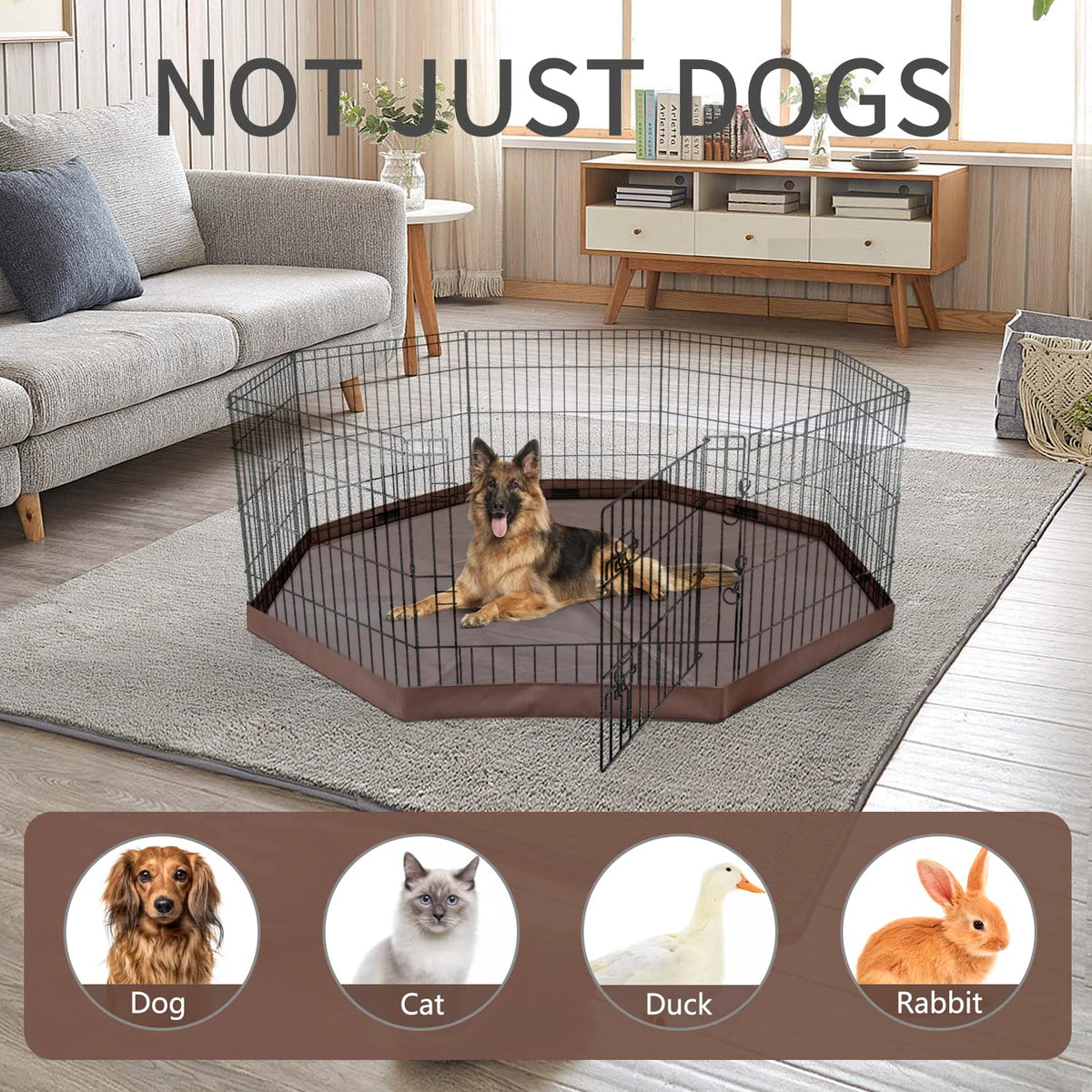 Foldable Metal Dog Playpen 8 Panels 36 Inch B813727