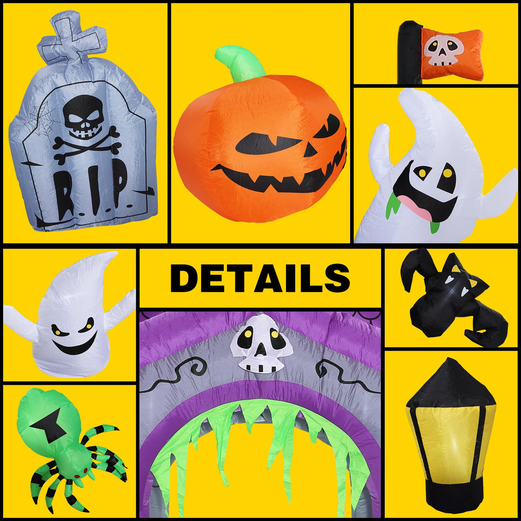 Giant 12.5 FT Halloween Inflatables Archway Outdoor Decorations H2925