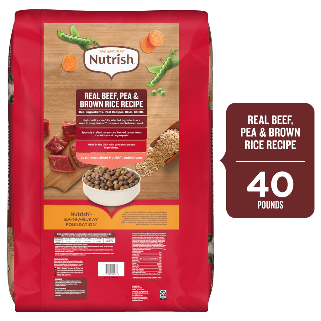 Dry Dog Food, Beef, Pea & Brown Rice, 40 lb. Bag G835
