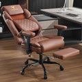 Big Tall Office Chair with Footrest Brown X71086