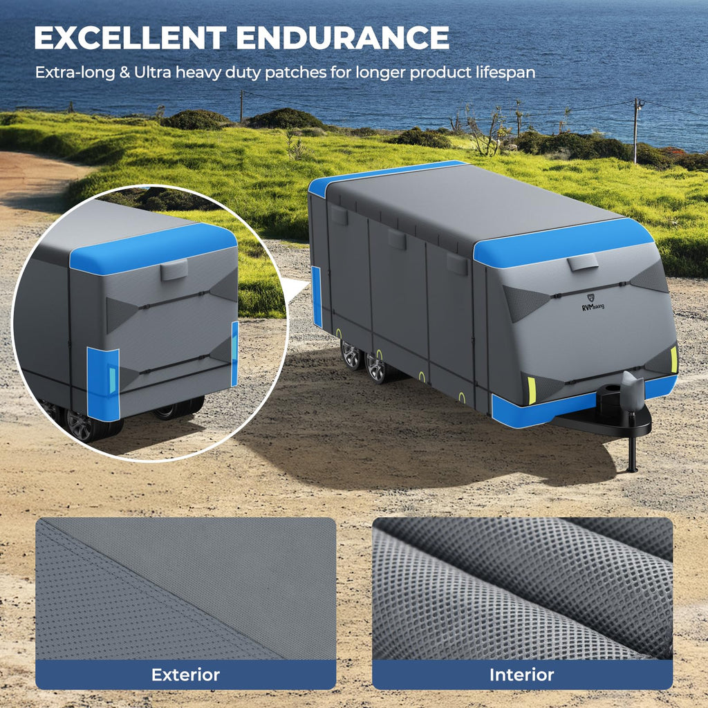 9-Layer Heavy Duty Waterproof Travel Trailer RV Cover O5325