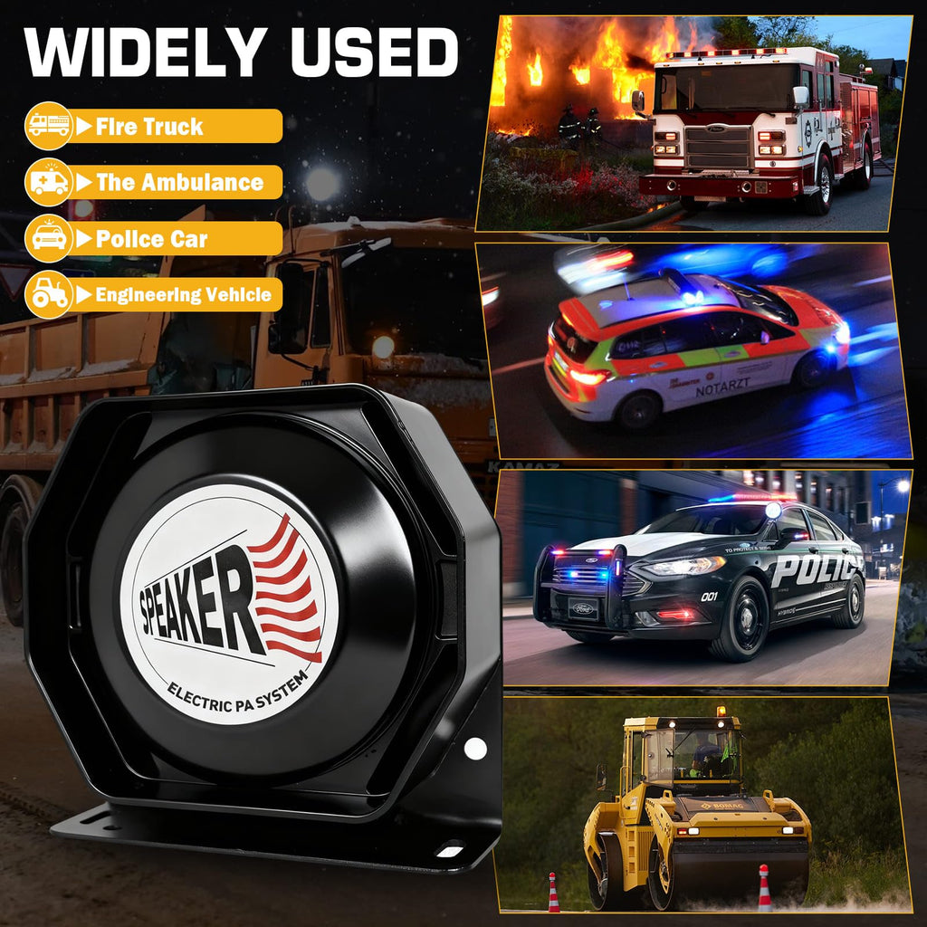 200W Multi-Tone Emergency Car Siren Speaker PA System Kit K1703