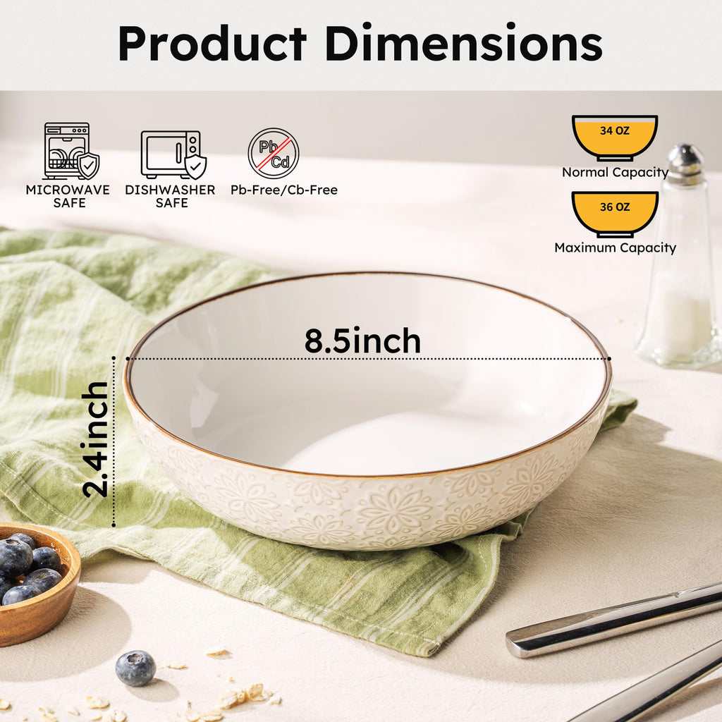 36 oz Set of 4 Ceramic Pasta Bowl Q397