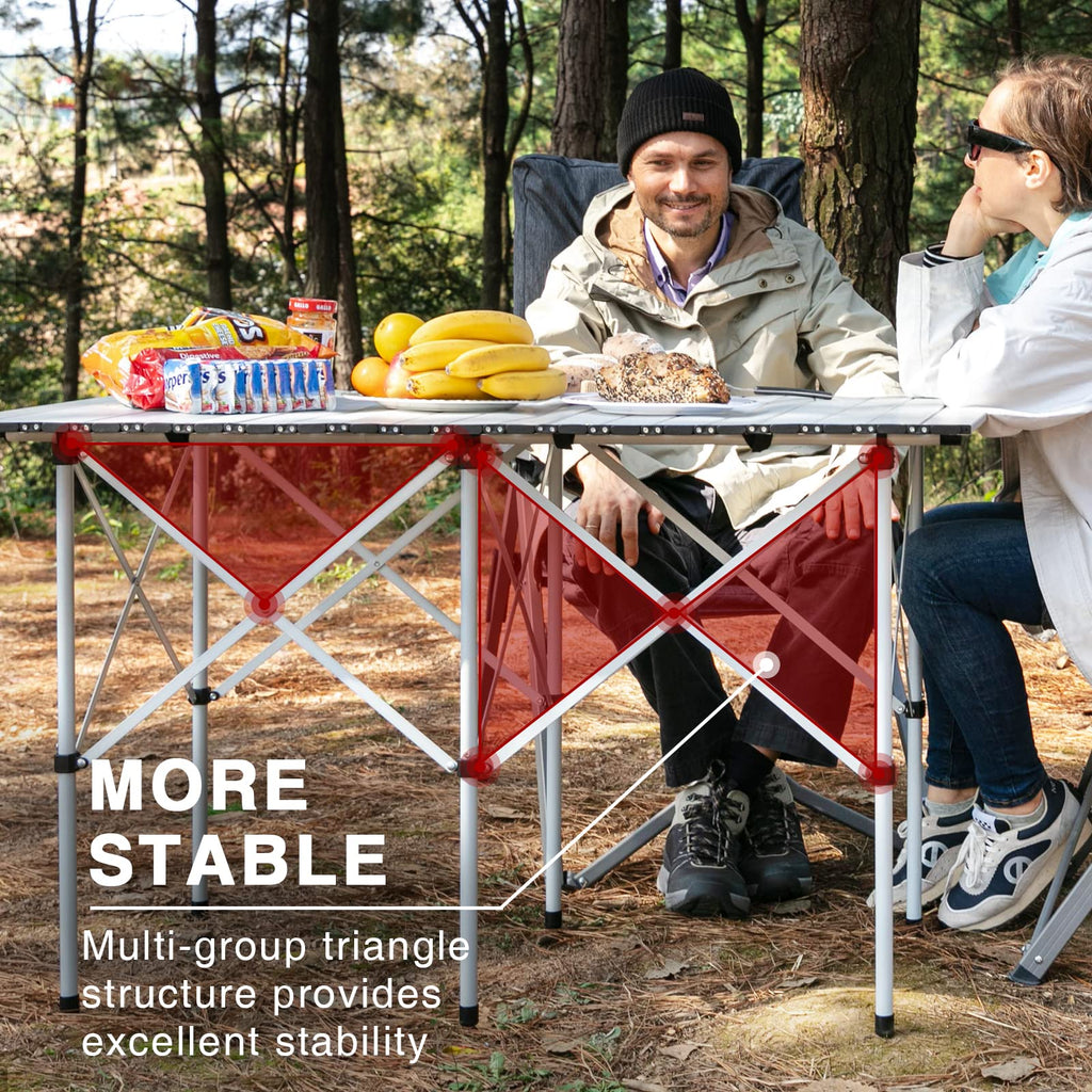 Lightweight Portable Aluminum Camping Table with Carry Bag S584