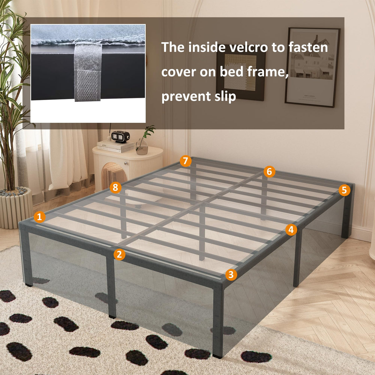 Queen Size 18 Inch Metal Bed Frame U9069