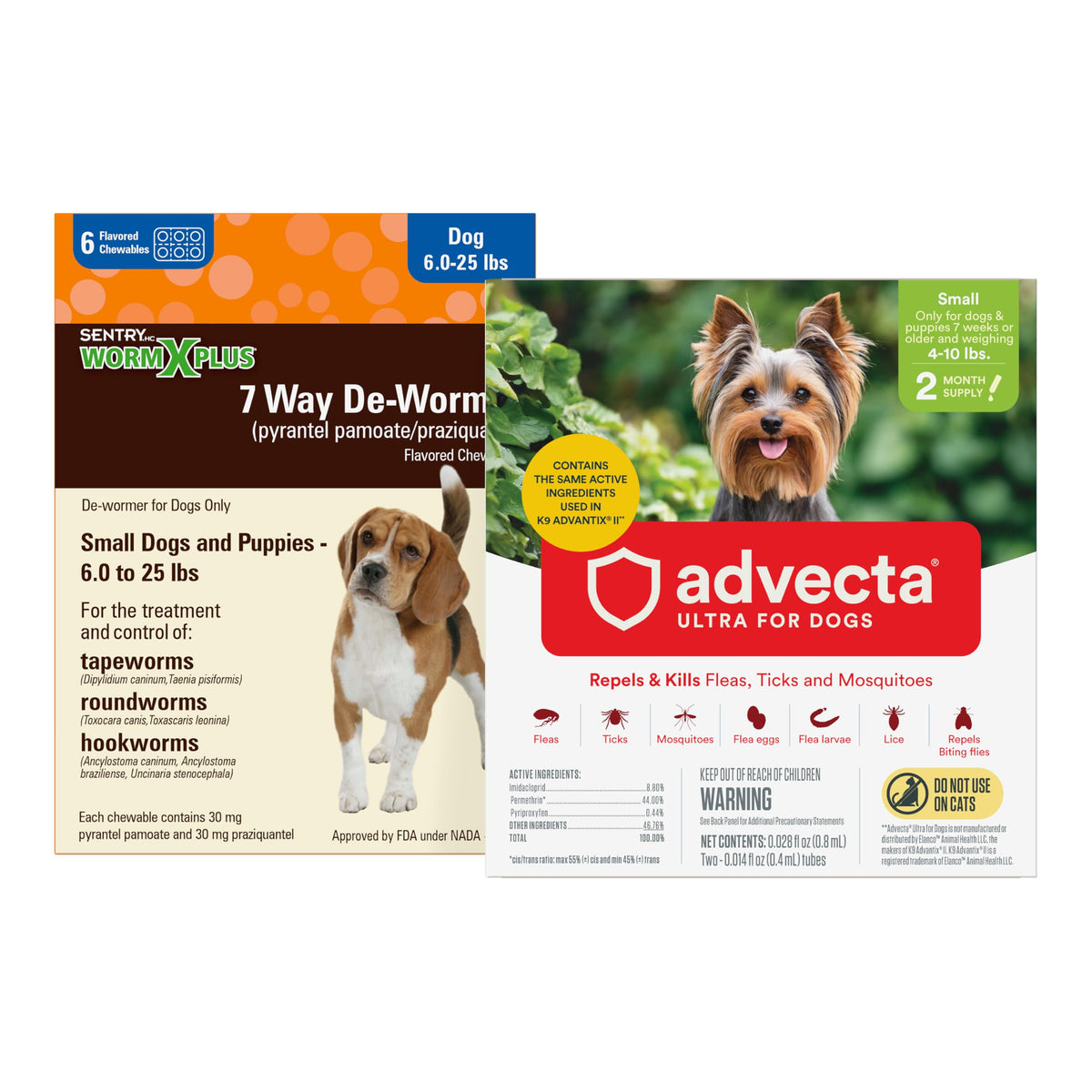 7 Way DeWormer and Flea and Tick Prevention for Small Dogs 6 Count Y10025