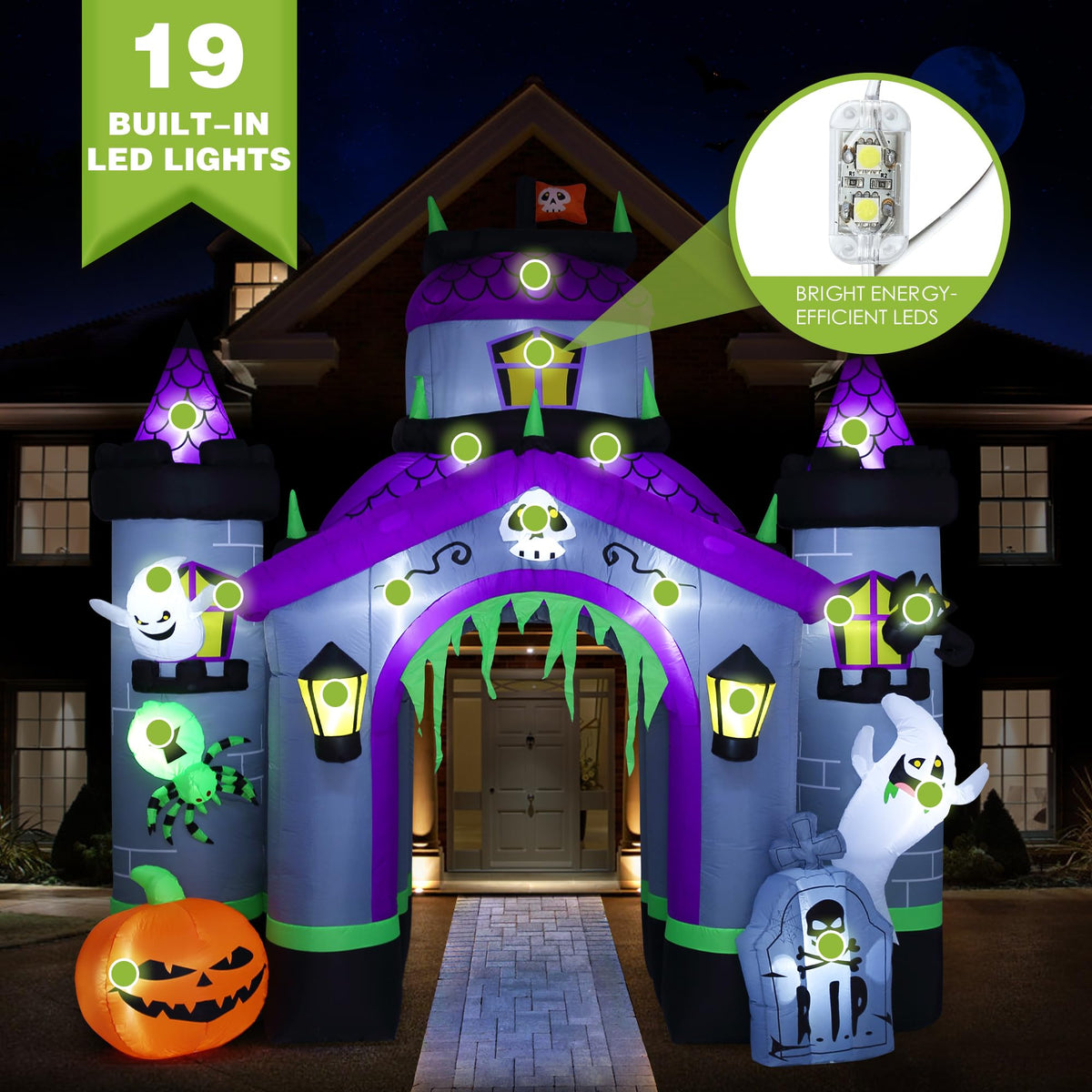 Giant 12.5 FT Halloween Inflatables Archway Outdoor Decorations H2925