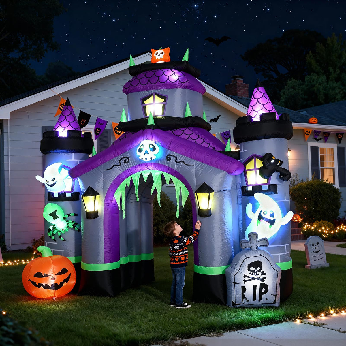 Giant 12.5 FT Halloween Inflatables Archway Outdoor Decorations H2925