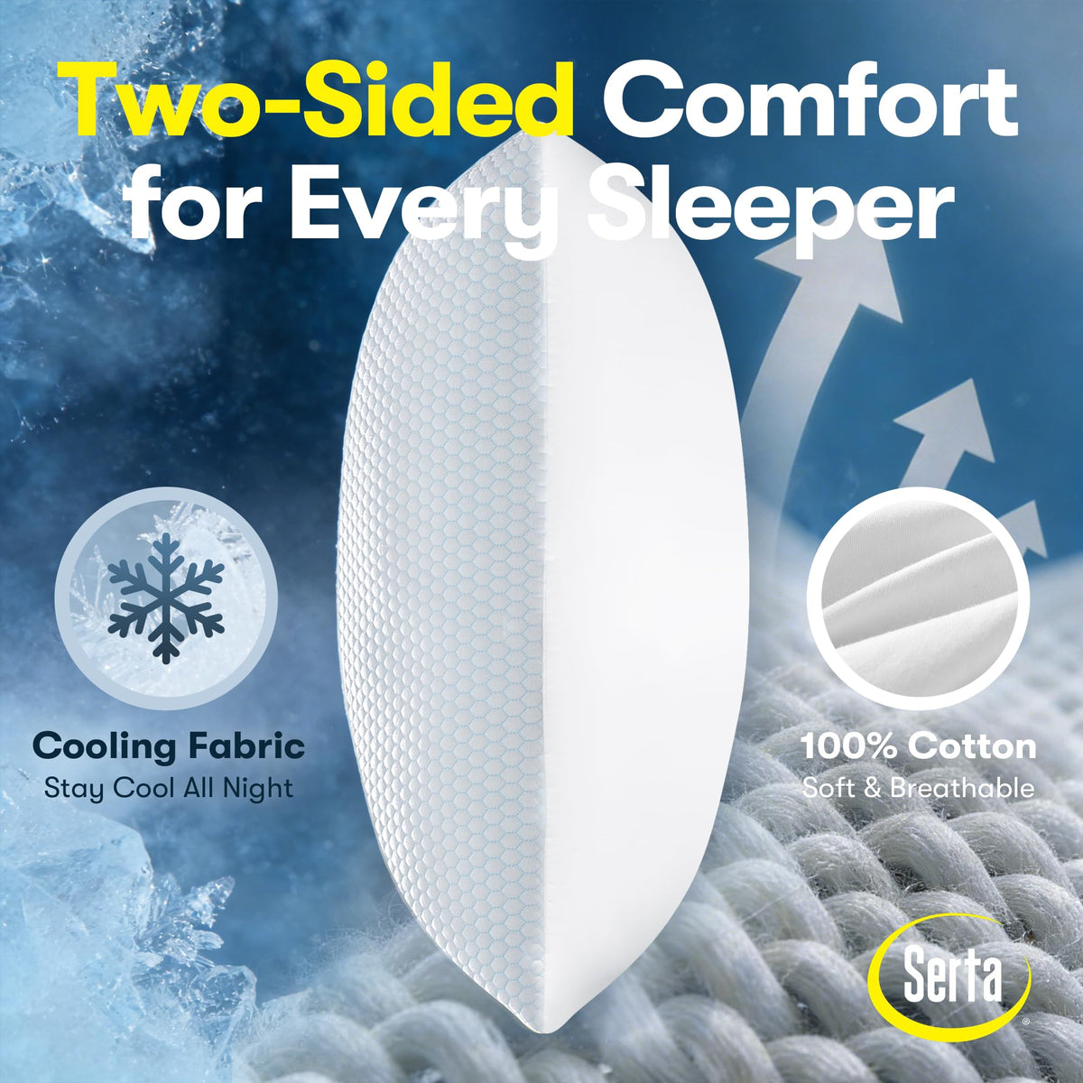 Queen Size Set of 2 Cooling Bed Pillows N7798