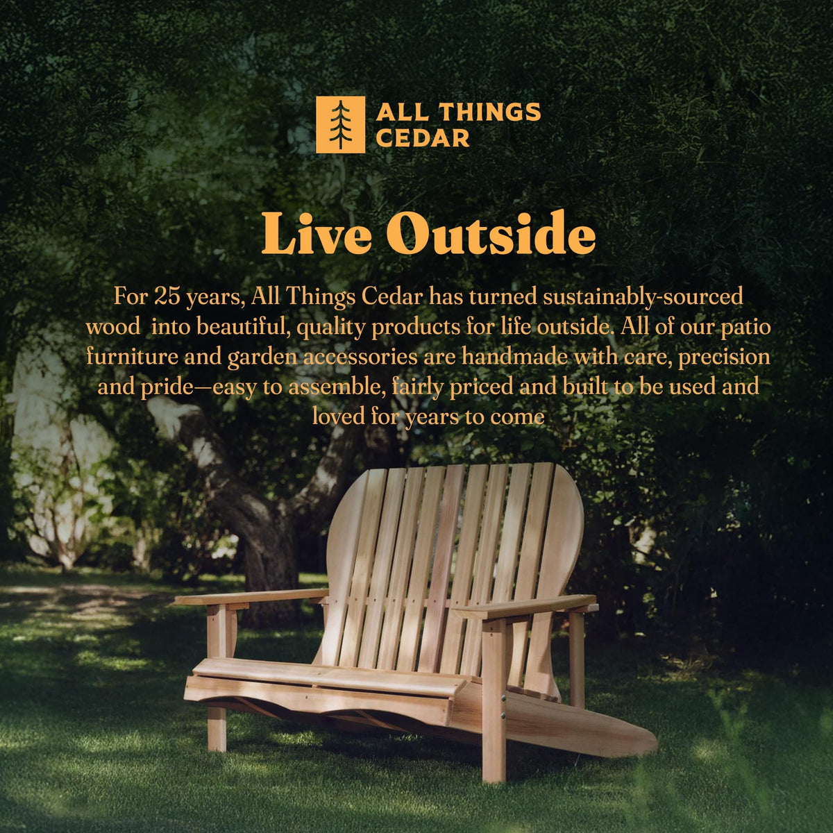 Adirondack Loveseat with Curved Armrests T549465